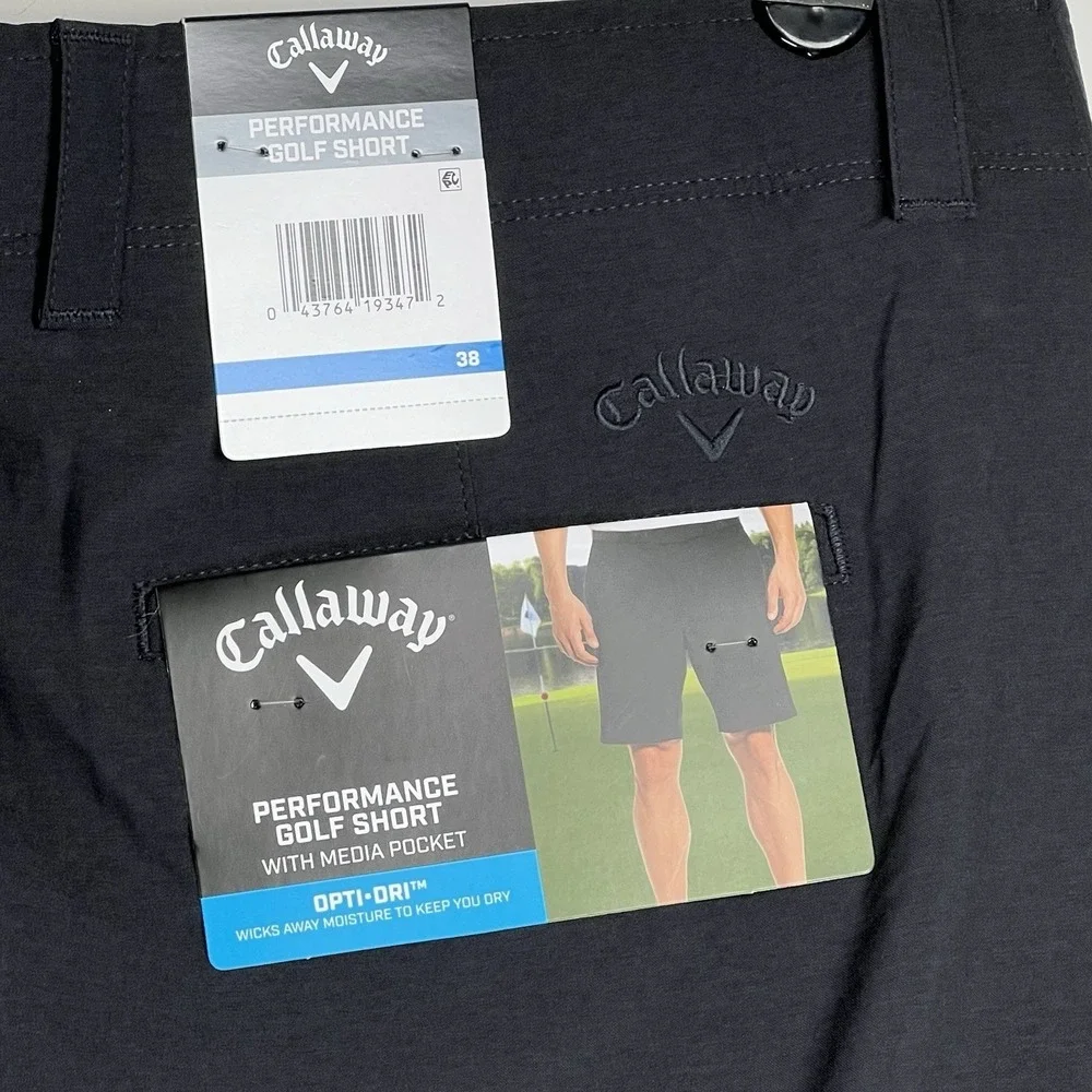 Callaway‎ Mens Performance Golf Shorts Black Opti-Dri Media Pocket 38 CGBSF0S9